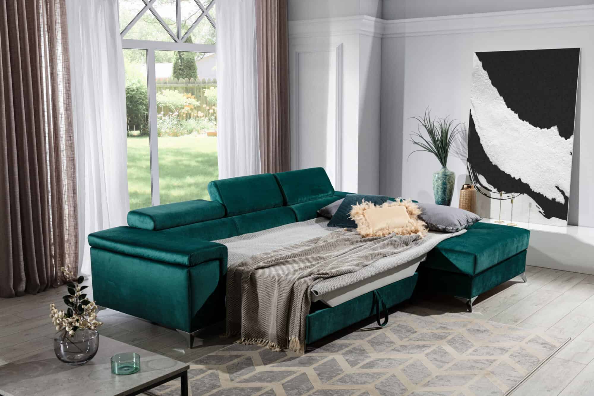 Dyrt Diskurs lærer Tofarvede chaiselong sofa i moderne stil på kromben - sovesofa
